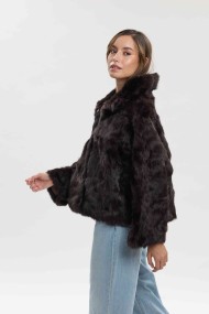 CHAQUETA DE PELO DE CONEJO CON ESTAMPADO ANIMAL PC-LLL5942-15