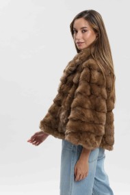 CHAQUETA CORTA DE PELO DE CONEJO CON MANGAS ACAMPANADAS PC-QP2602