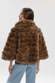 CHAQUETA CORTA DE PELO DE CONEJO CON MANGAS ACAMPANADAS PC-QP2602