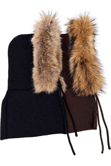 GORRA BALACLAVA DE PUNTO CON ADORNO DE PELO DE MARMOTA VARIOS COLOES  PC-MZ1828