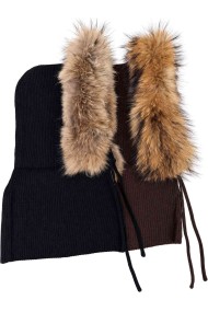 GORRA BALACLAVA DE PUNTO CON ADORNO DE PELO DE MARMOTA VARIOS COLOES  PC-MZ1828