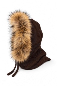 GORRA BALACLAVA DE PUNTO CON ADORNO DE PELO DE MARMOTA VARIOS COLOES  PC-MZ1828