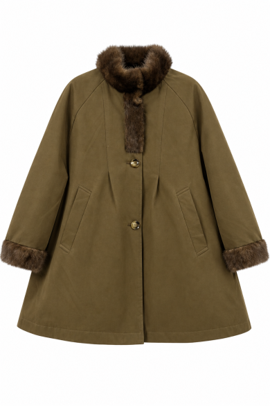 CHAQUETA ACOLCHADA ESTILO WORKWEAR CON ADORNO DE PELO PC-HNWT723