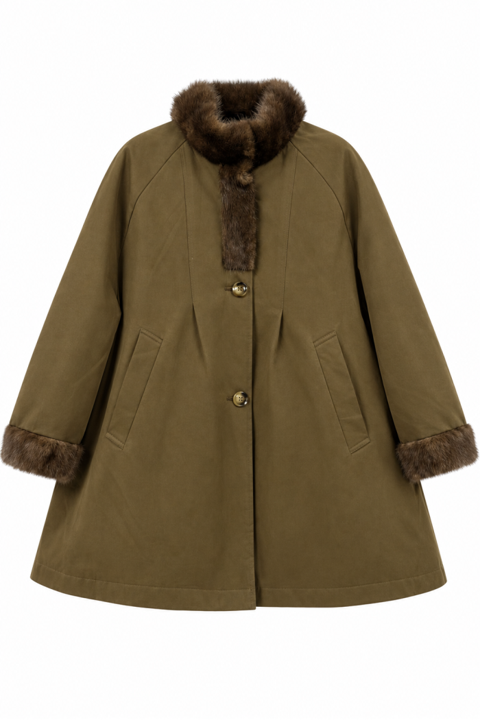 CHAQUETA ACOLCHADA ESTILO WORKWEAR CON ADORNO DE PELO PC-HNWT723