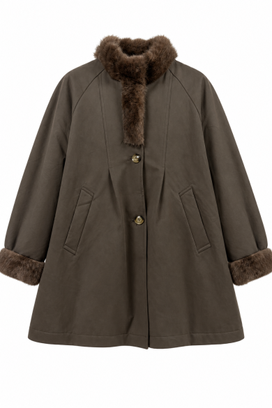 CHAQUETA ACOLCHADA ESTILO WORKWEAR CON ADORNO DE PELO PC-HNWT723