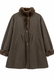 CHAQUETA ACOLCHADA ESTILO WORKWEAR CON ADORNO DE PELO PC-HNWT723