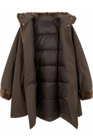 CHAQUETA ACOLCHADA ESTILO WORKWEAR CON ADORNO DE PELO PC-HNWT723