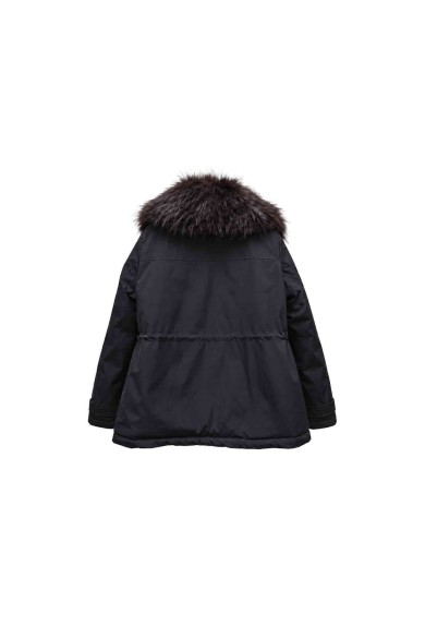 CHAQUETA PARKA ACOLCHADA CON CAPUCHA Y ADORNO DE PELO SINTETICO TY-M9612