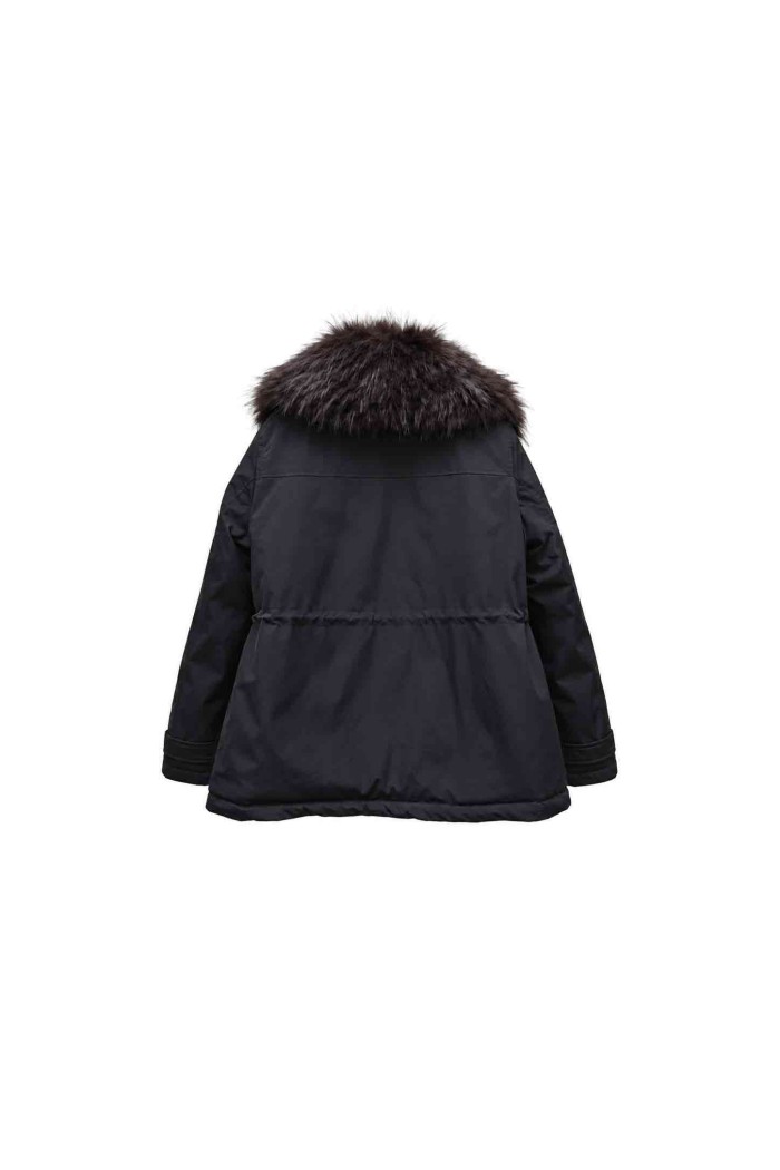 CHAQUETA PARKA ACOLCHADA CON CAPUCHA Y ADORNO DE PELO SINTETICO TY-M9612