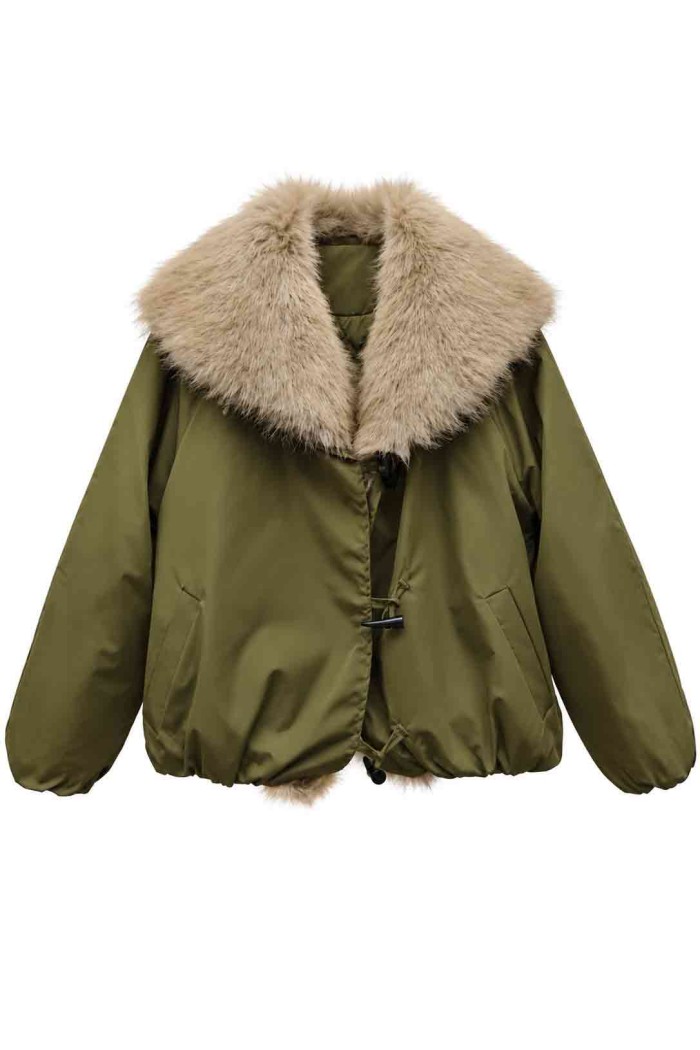 CHAQUETA ACOLCHADA CON CUELLO DE PELO SINTÉTICO TY-M9579