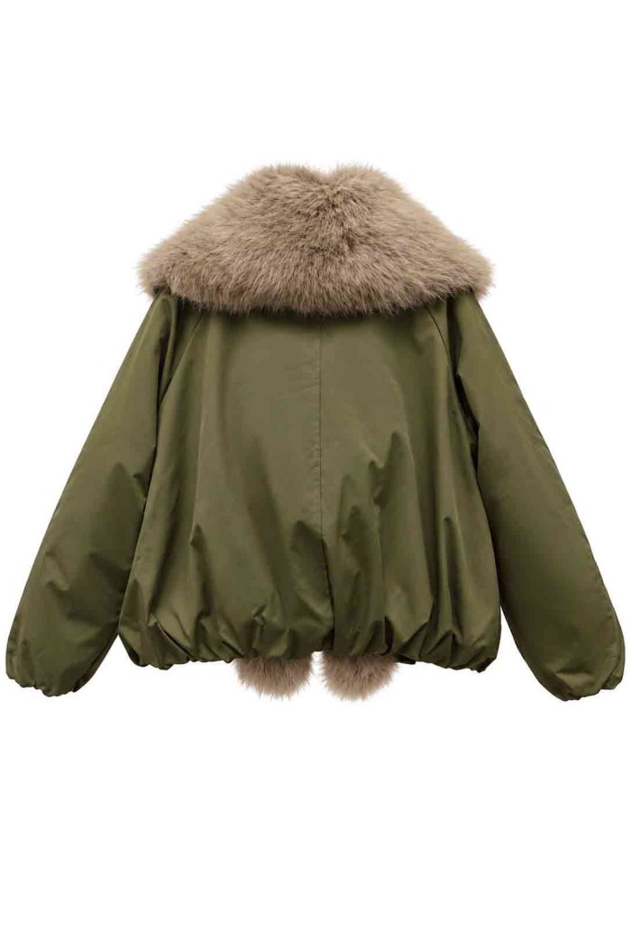 CHAQUETA ACOLCHADA CON CUELLO DE PELO SINTÉTICO TY-M9579