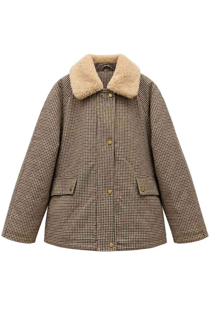 CHAQUETA ACOLCHADA CON CUELLO DE PELO SINTÉTICO TY-M9610