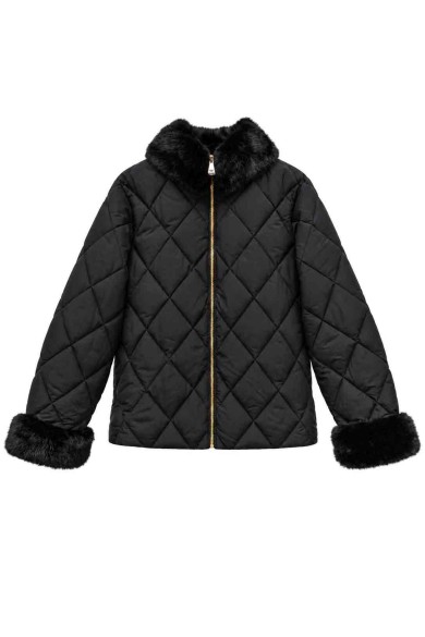 CHAQUETA ACOLCHADA CON CUELLO DE PELO SINTÉTICO TY-M9612