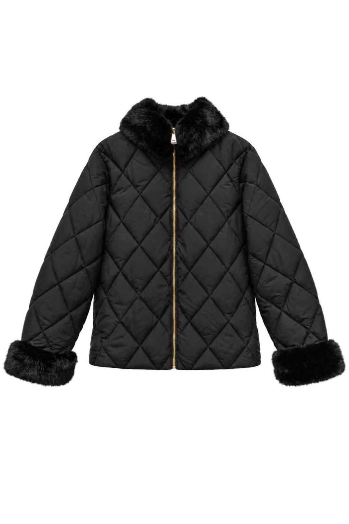CHAQUETA ACOLCHADA CON CUELLO DE PELO SINTÉTICO TY-M9612