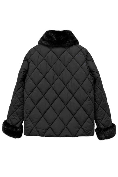 CHAQUETA ACOLCHADA CON CUELLO DE PELO SINTÉTICO TY-M9612
