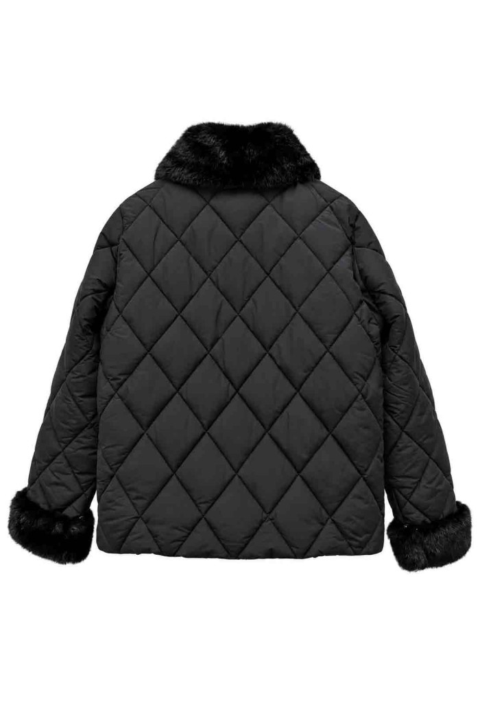 CHAQUETA ACOLCHADA CON CUELLO DE PELO SINTÉTICO TY-M9612