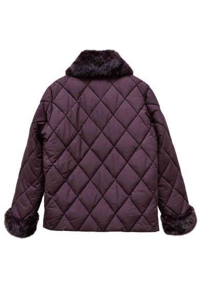 CHAQUETA ACOLCHADA CON CUELLO DE PELO SINTÉTICO TY-M9612