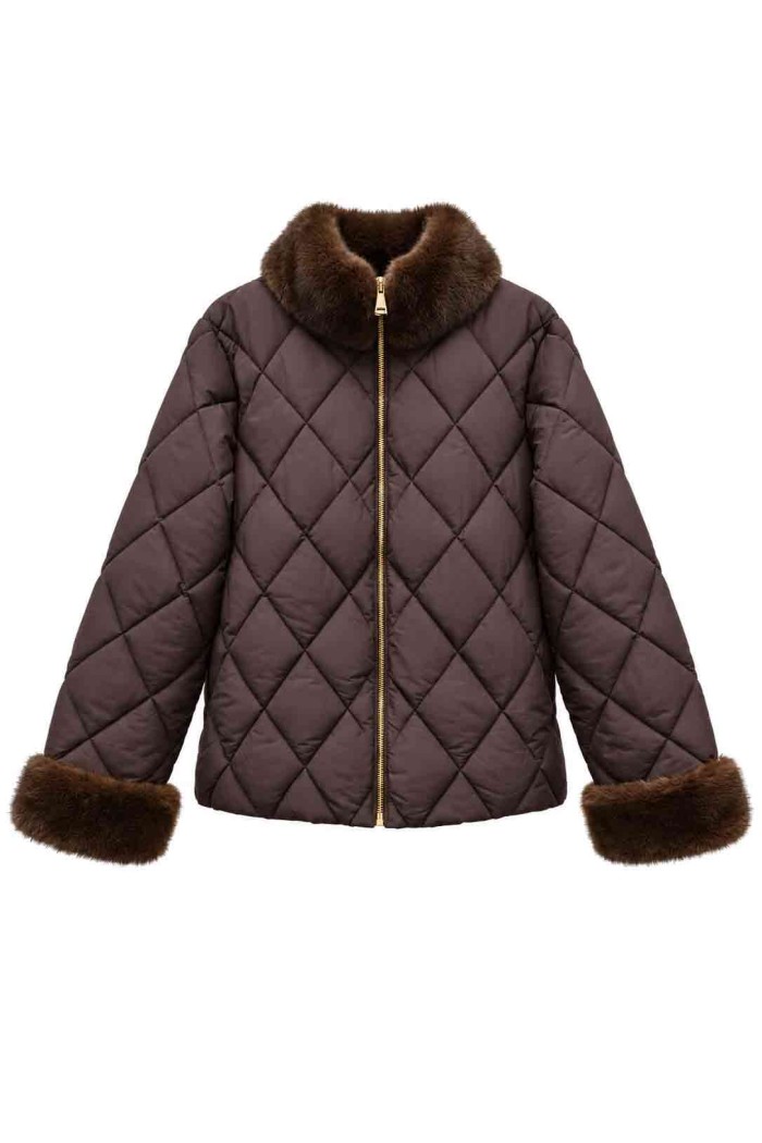 CHAQUETA ACOLCHADA CON CUELLO DE PELO SINTÉTICO TY-M9612
