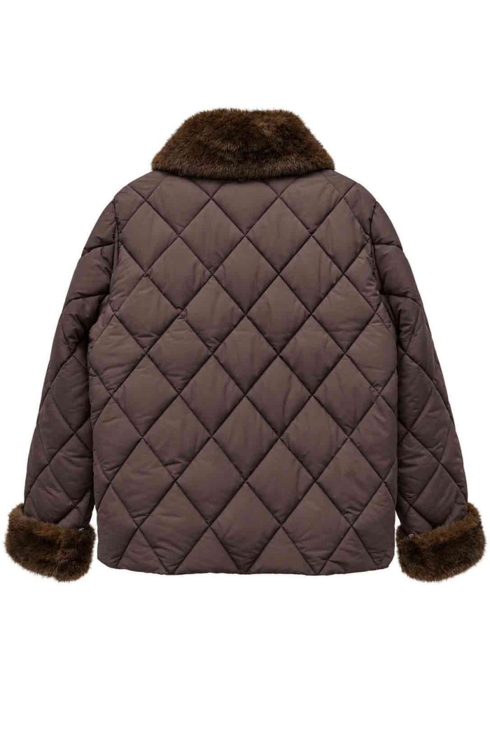 CHAQUETA ACOLCHADA CON CUELLO DE PELO SINTÉTICO TY-M9612