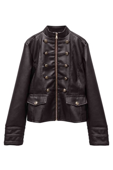 CHAQUETA DE POLIPIEL ESTILO NAPOLEÓN TY-M9616