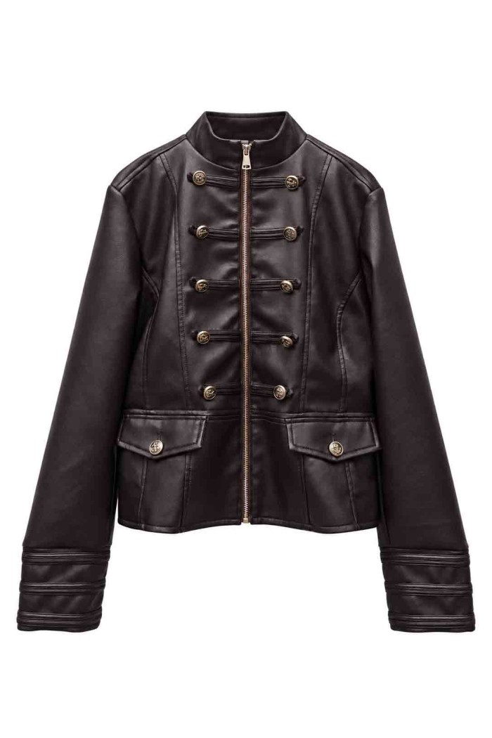 CHAQUETA DE POLIPIEL ESTILO NAPOLEÓN TY-M9616