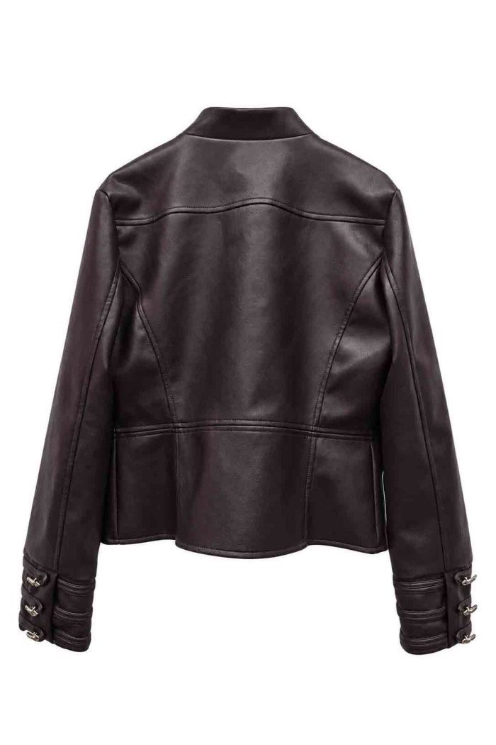 CHAQUETA DE POLIPIEL ESTILO NAPOLEÓN TY-M9616