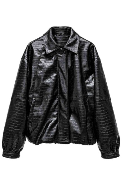 CHAQUETA DE POLIPIEL EFECTO COCODRILO TY-M9617