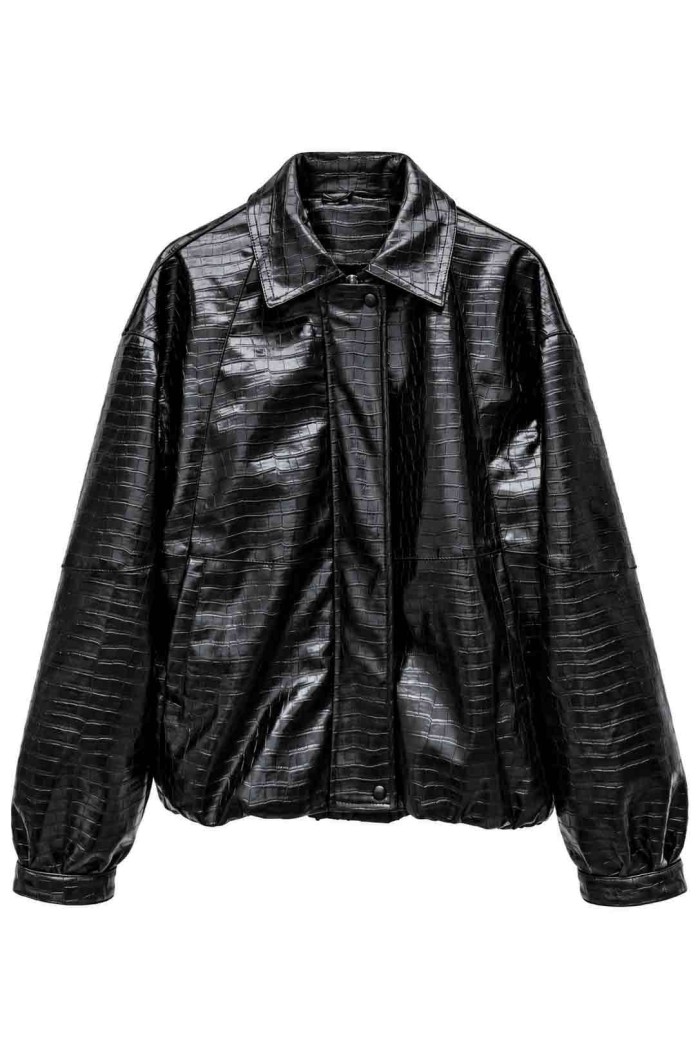 CHAQUETA DE POLIPIEL EFECTO COCODRILO TY-M9617