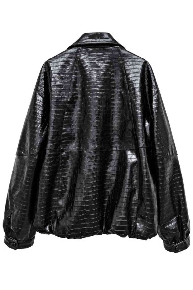 CHAQUETA DE POLIPIEL EFECTO COCODRILO TY-M9617