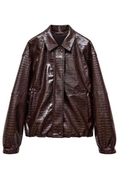 CHAQUETA DE POLIPIEL EFECTO COCODRILO TY-M9617