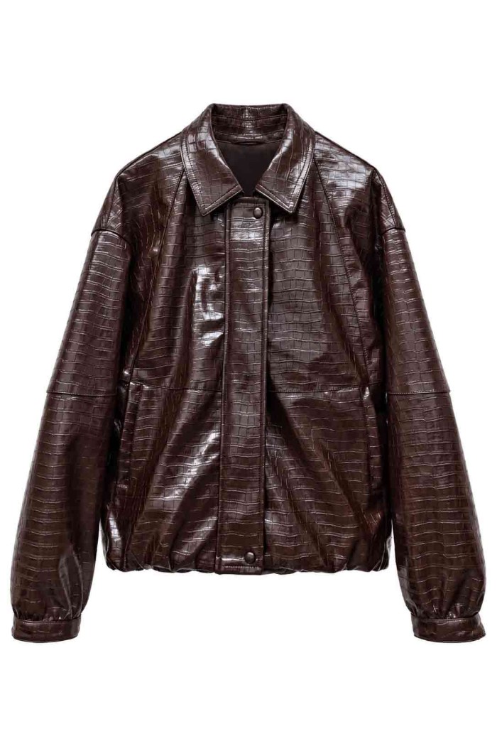 CHAQUETA DE POLIPIEL EFECTO COCODRILO TY-M9617