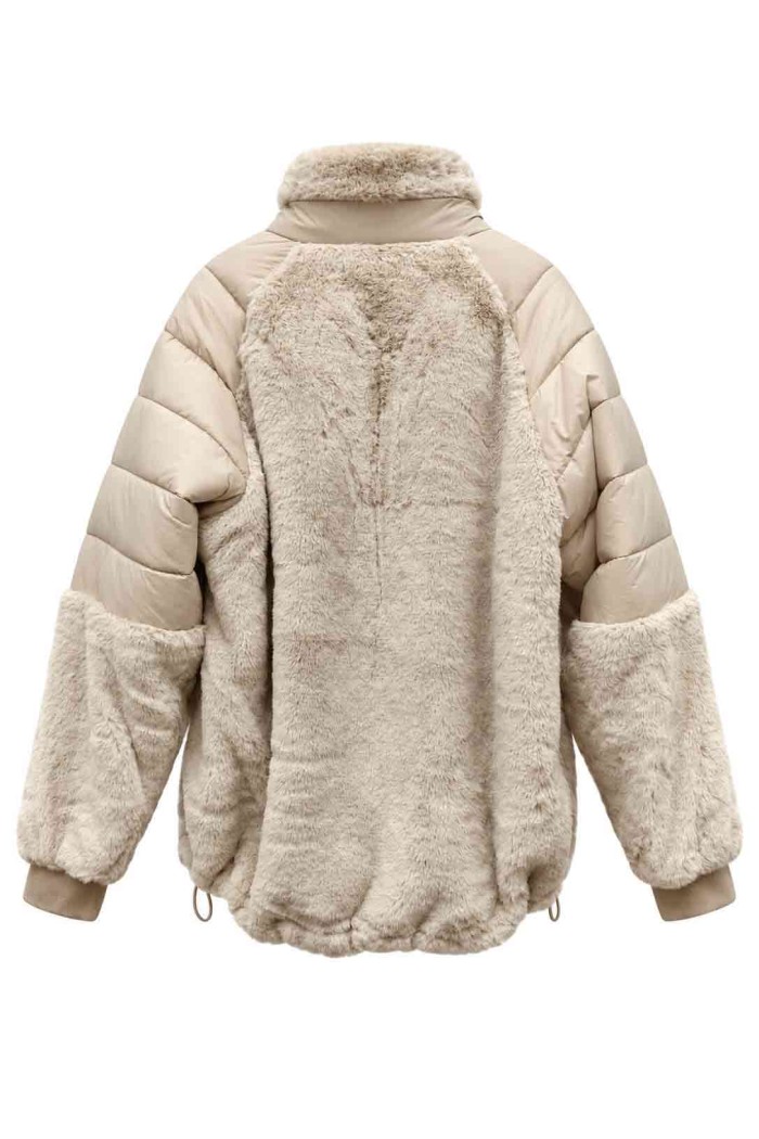 CHAQUETA ACOLCHADA COMBINADA CON PELO SINTÉTICO TY-M9557