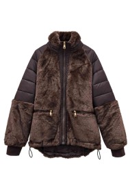 CHAQUETA ACOLCHADA COMBINADA CON PELO SINTÉTICO TY-M9557
