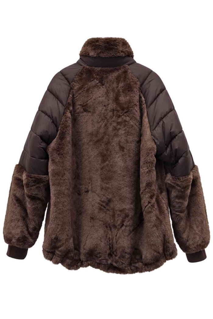 CHAQUETA ACOLCHADA COMBINADA CON PELO SINTÉTICO TY-M9557