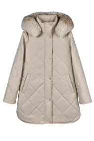ABRIGO ACOLCHADO CON CAPUCHA DE PELO SINTÉTICO TY-W0011