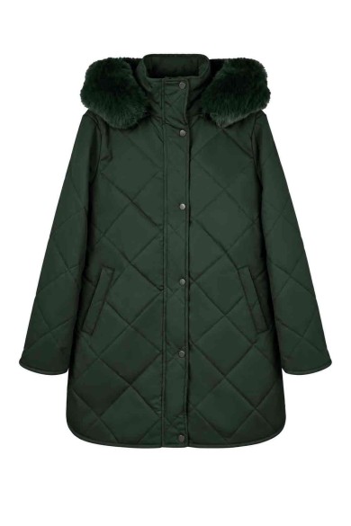 ABRIGO ACOLCHADO CON CAPUCHA DE PELO SINTÉTICO TY-W0011