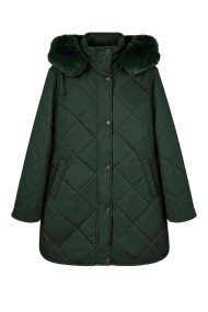 ABRIGO ACOLCHADO CON CAPUCHA DE PELO SINTÉTICO TY-W0011