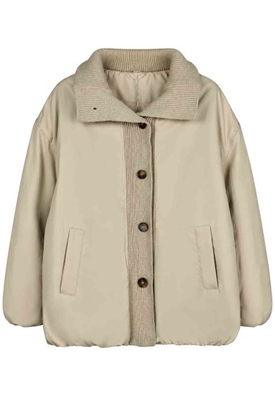 CHAQUETA ACOLCHADA CON DETALLES DE PUNTO TY-W0023
