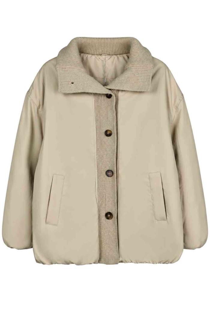 CHAQUETA ACOLCHADA CON DETALLES DE PUNTO TY-W0023