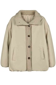 CHAQUETA ACOLCHADA CON DETALLES DE PUNTO TY-W0023