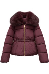 CHAQUETA ACOLCHADA ENTALLADA CON CUELLO DE PELO SINTÉTICO TY-M9591