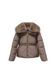 CHAQUETA ACOLCHADA ENTALLADA CON CUELLO DE PELO SINTÉTICO TY-M9591