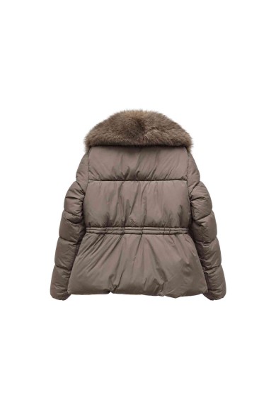 CHAQUETA ACOLCHADA ENTALLADA CON CUELLO DE PELO SINTÉTICO TY-M9591