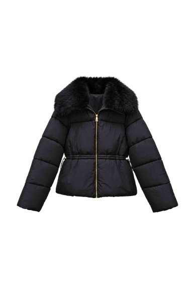 CHAQUETA ACOLCHADA ENTALLADA CON CUELLO DE PELO SINTÉTICO TY-M9591