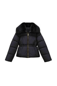 CHAQUETA ACOLCHADA ENTALLADA CON CUELLO DE PELO SINTÉTICO TY-M9591