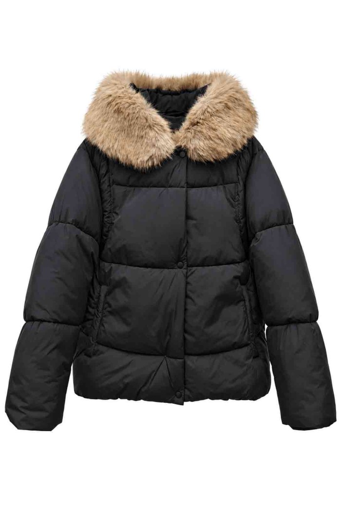 CHAQUETA ACOLCHADA CON CAPUCHA Y PELO SINTÉTICO TY-M9571