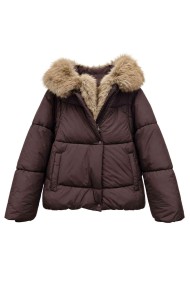 CHAQUETA ACOLCHADA CON CAPUCHA Y PELO SINTÉTICO TY-M9571