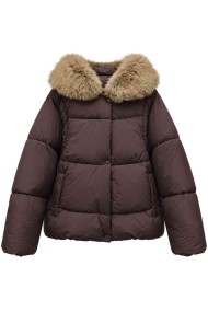 CHAQUETA ACOLCHADA CON CAPUCHA Y PELO SINTÉTICO TY-M9571