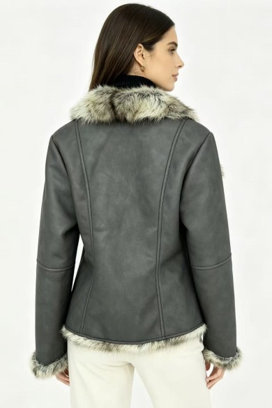 CHAQUETA DE ANTELINA CON PELO SINTÉTICO 3COLORES OBRF2120