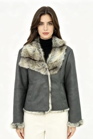 CHAQUETA DE ANTELINA CON PELO SINTÉTICO 3COLORES OBRF2120